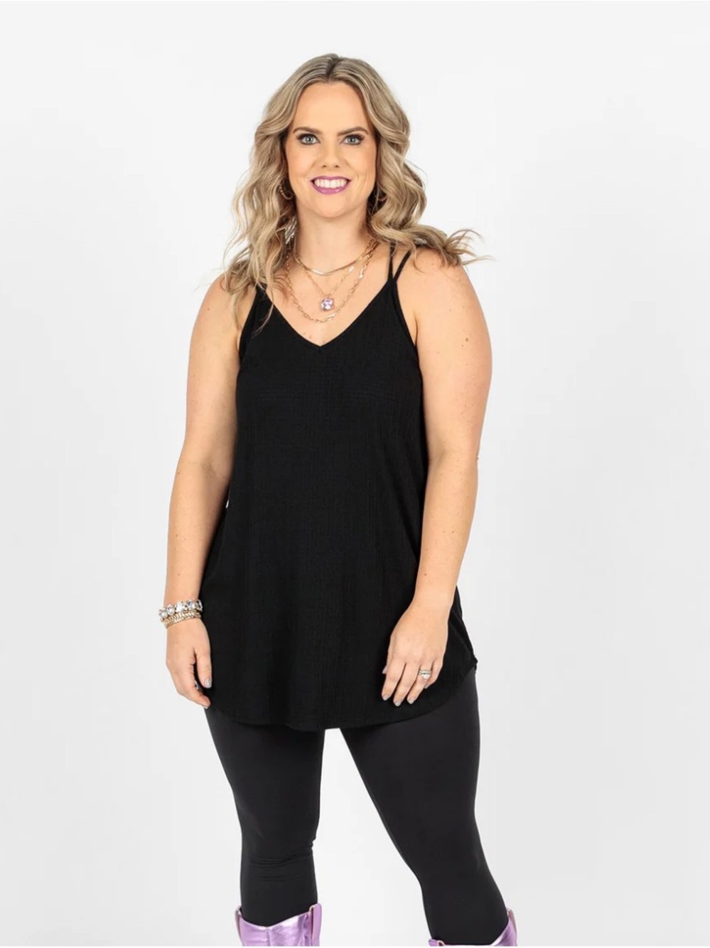 Lularoe black Daniella cross back cami size M